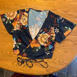 Full wrap floral crop top